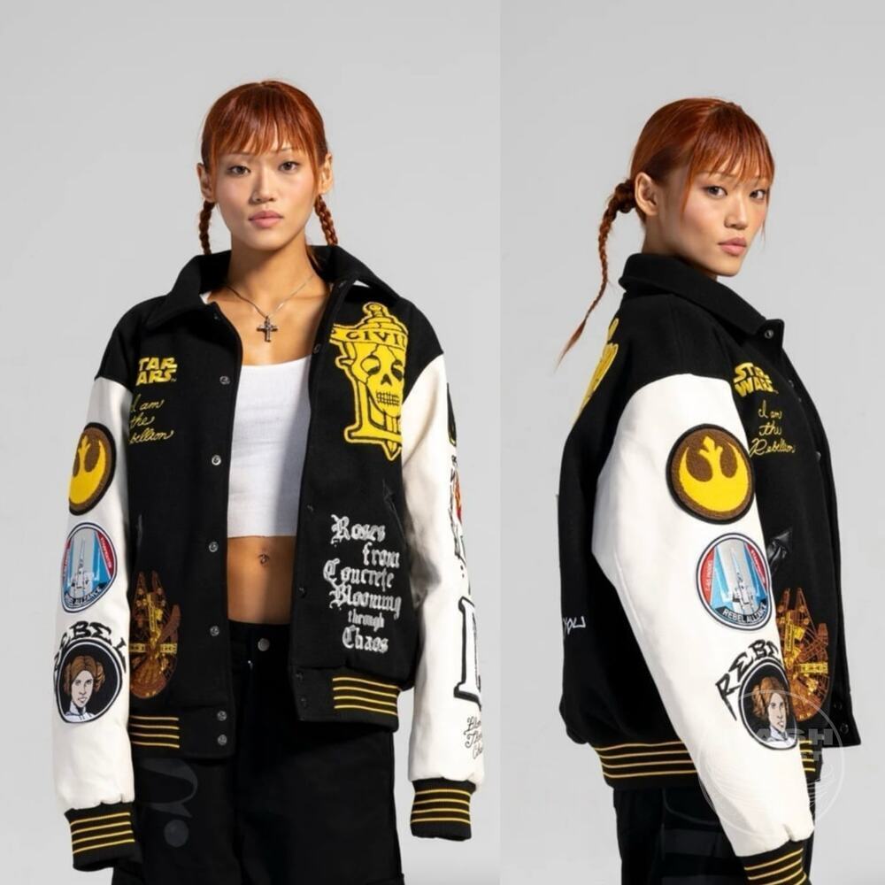 Civil Regime x Star Wars Varsity Letterman Jacket | Rebel 1977 Patches Rare, NWT